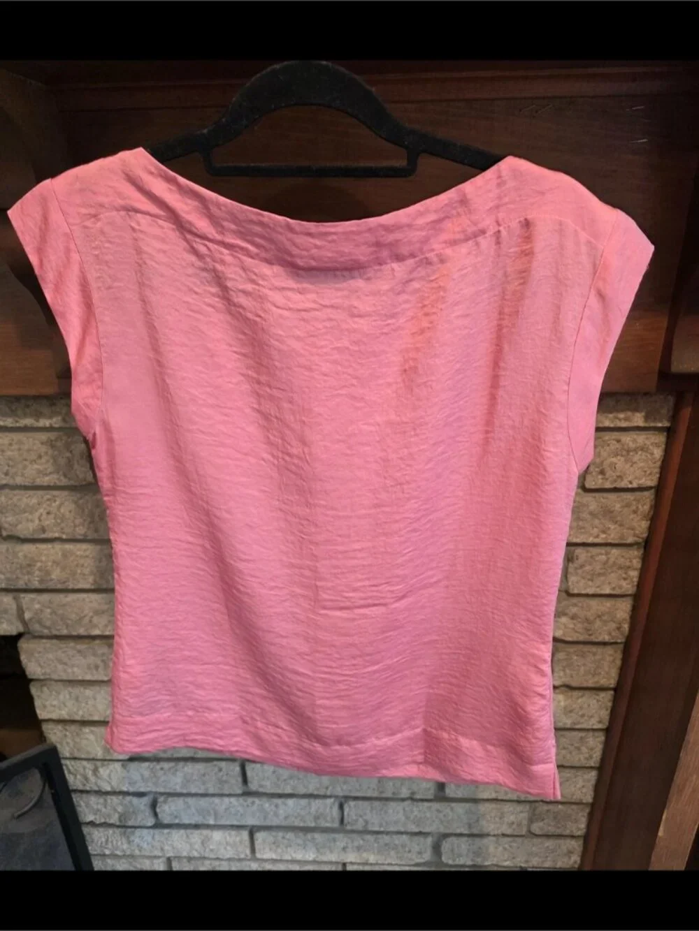 Pink Short Sleeve Crinkle Top - Picture 3 of 3